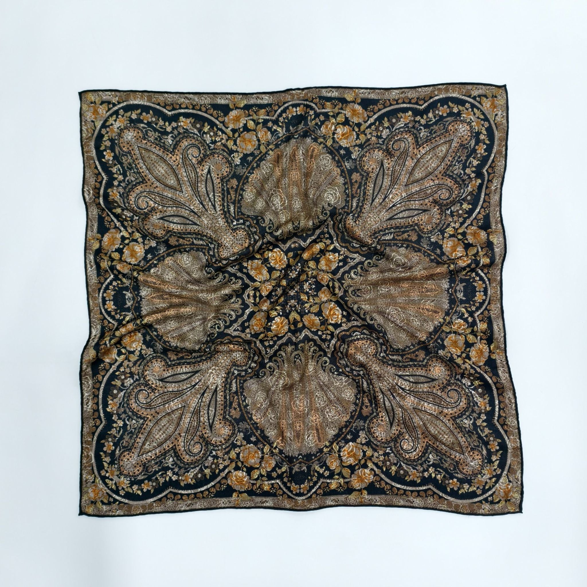 SilkWool Scarf – 70% Uld / 30% Mulberry Silke | Golden Tapestry