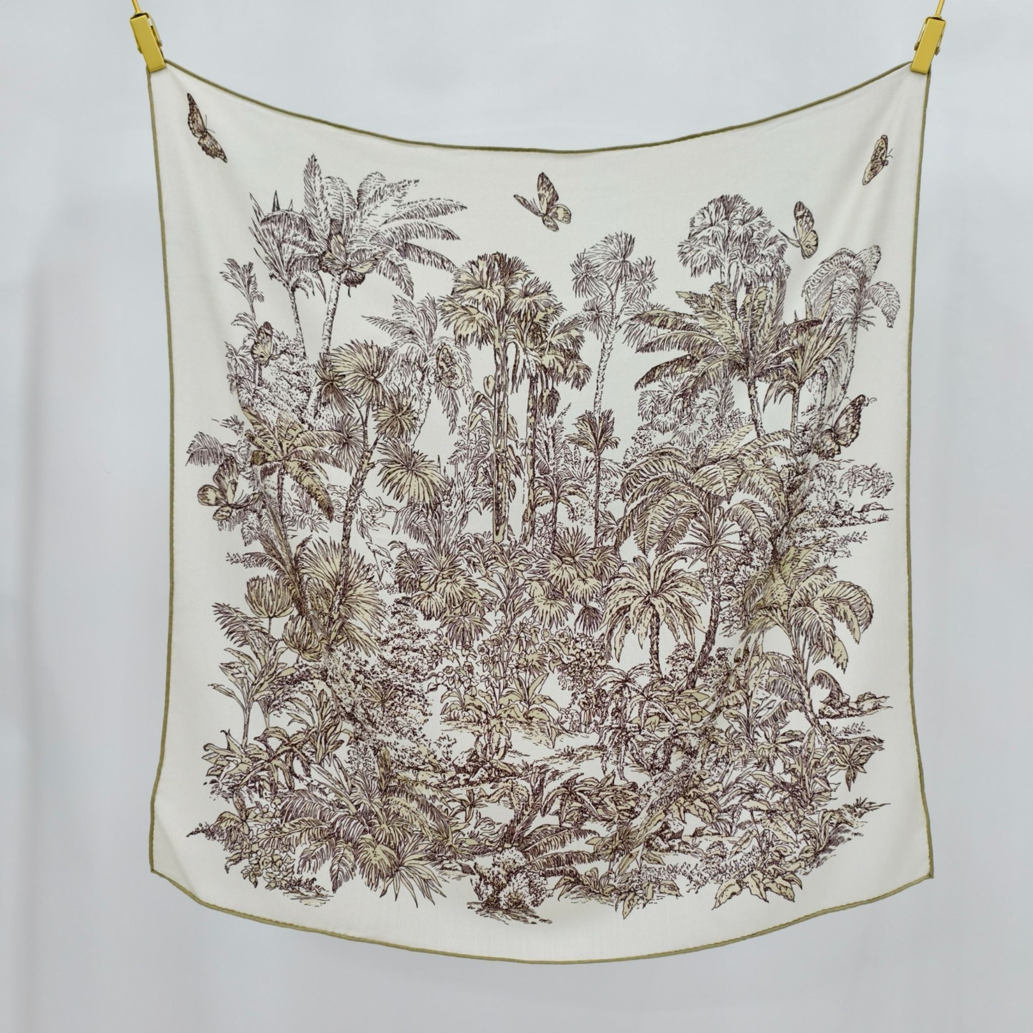 SilkWool Scarf – 70% Uld / 30% Mulberry Silke | Woodland Scene