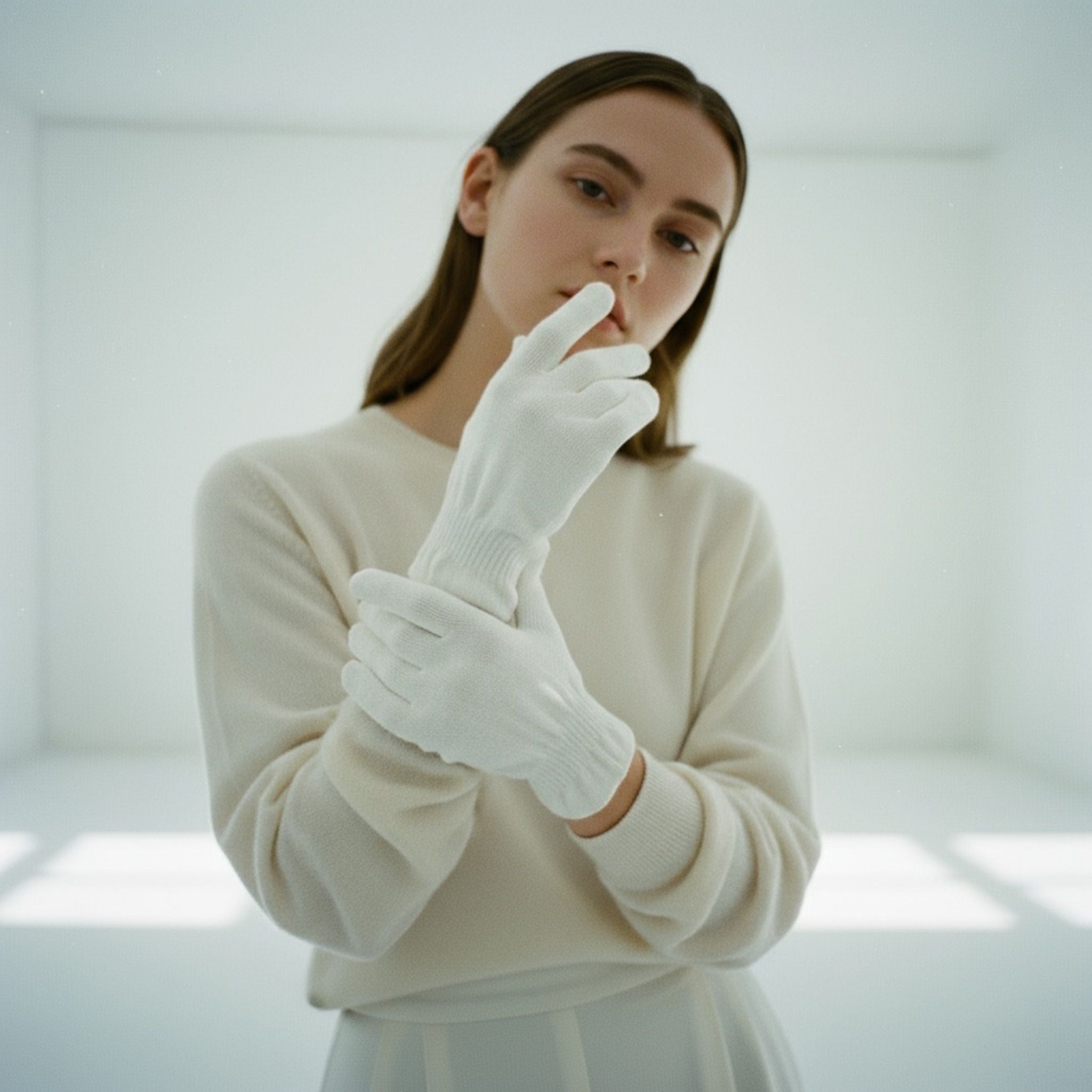 Silkehandsker - 100 % spundet silke