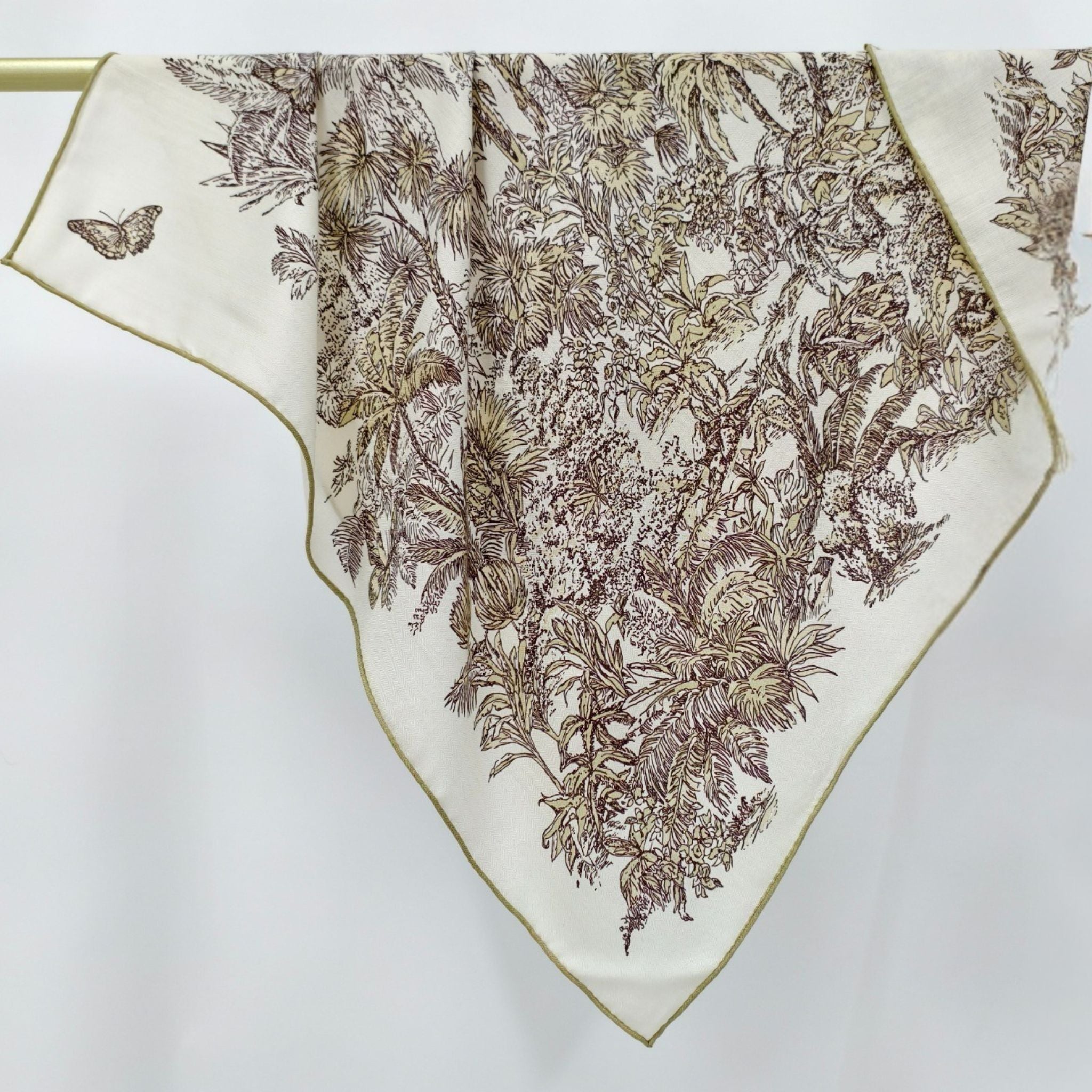 SilkWool Scarf – 70% Uld / 30% Mulberry Silke | Botanical Print