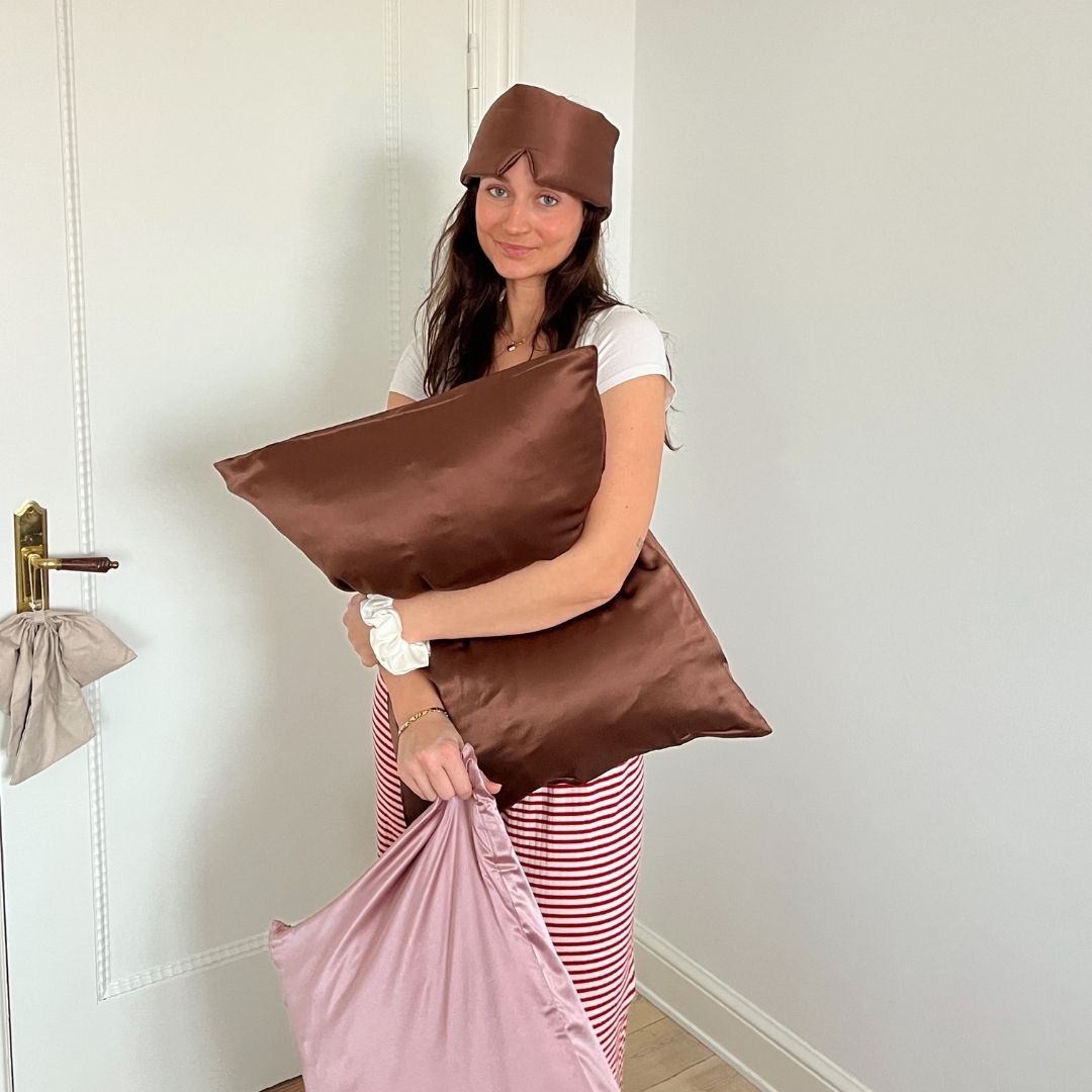 SILKE PUDEBETRÆK - CHOCOLATE