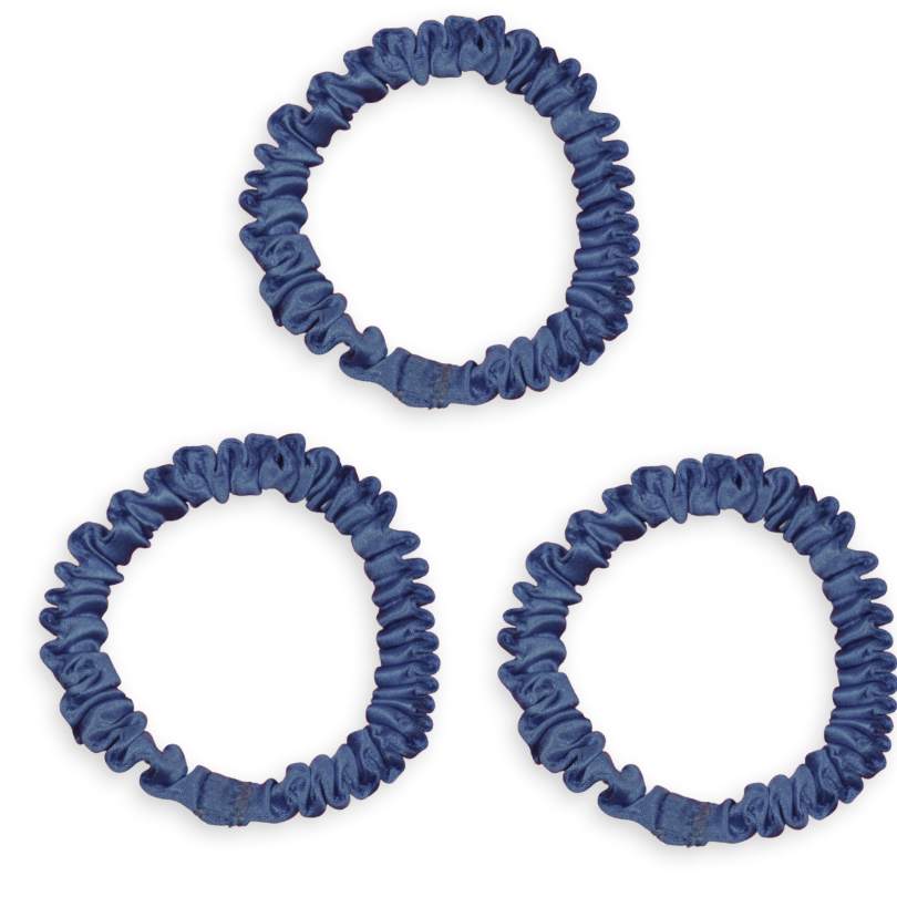 SILKE SCRUNCHIE MINI (3-pak)- NAVY BLÅ