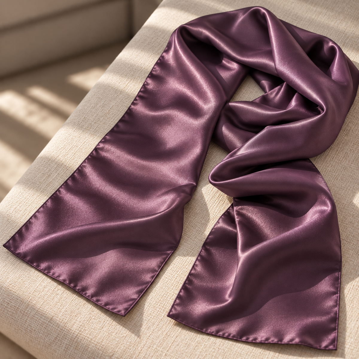 Signature Silketørklæde | Aubergine | 55x175 cm