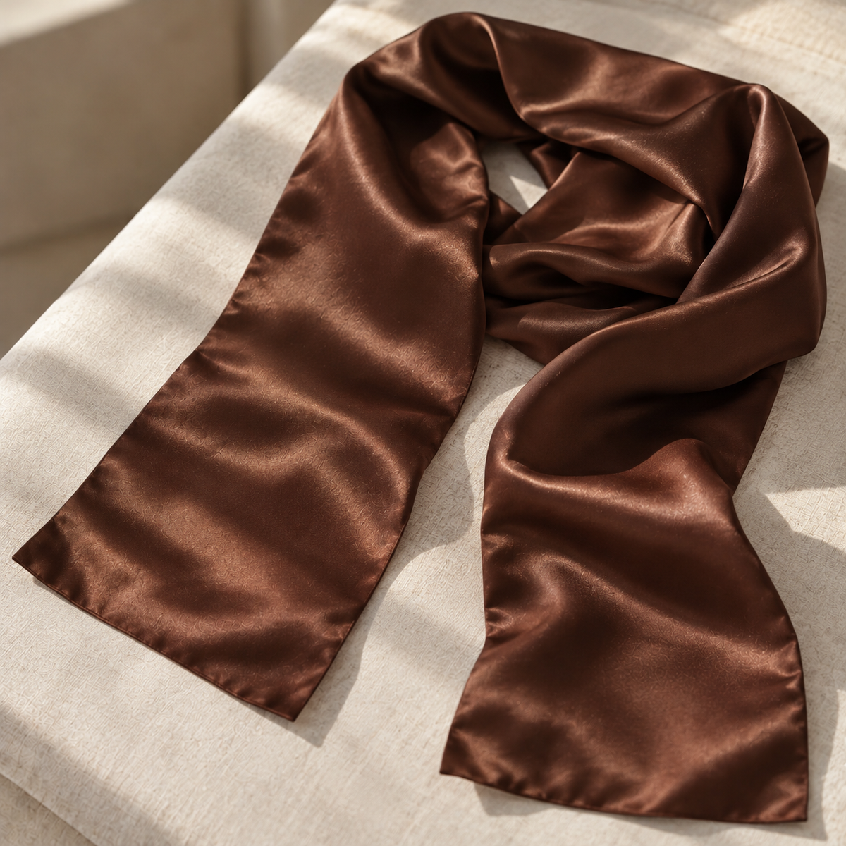 Signature Silketørklæde | Chocolate | 55x175 cm