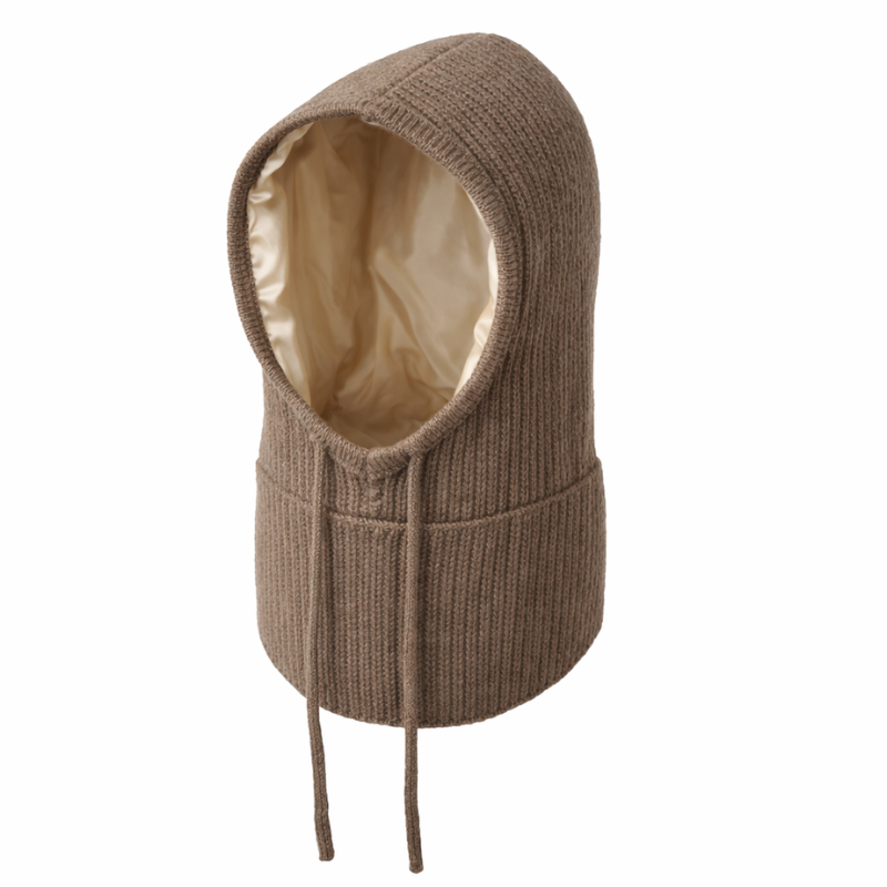 Balaclava in angora wool with silk lining