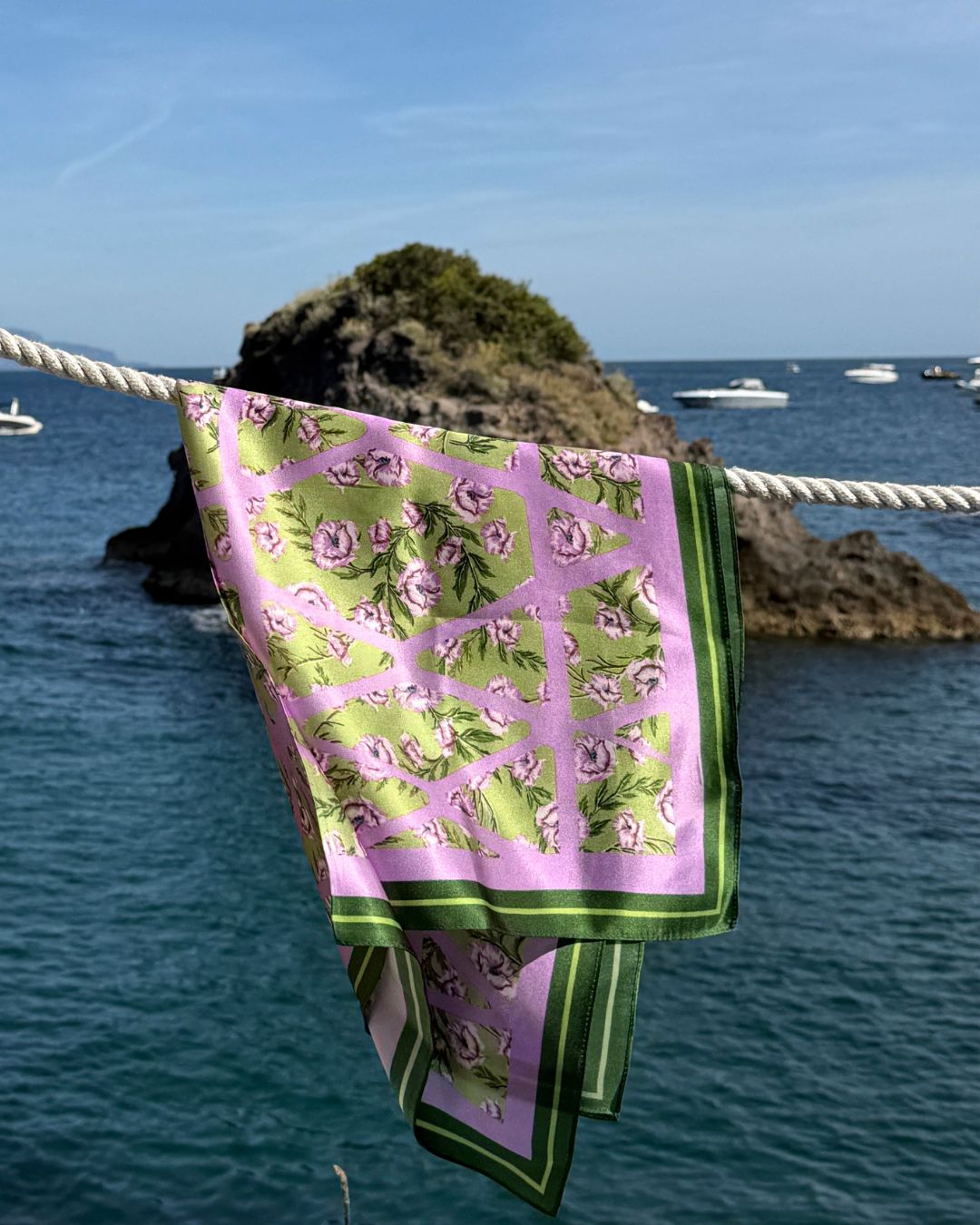 Silketørklæde | Purple Flower | 68 CM