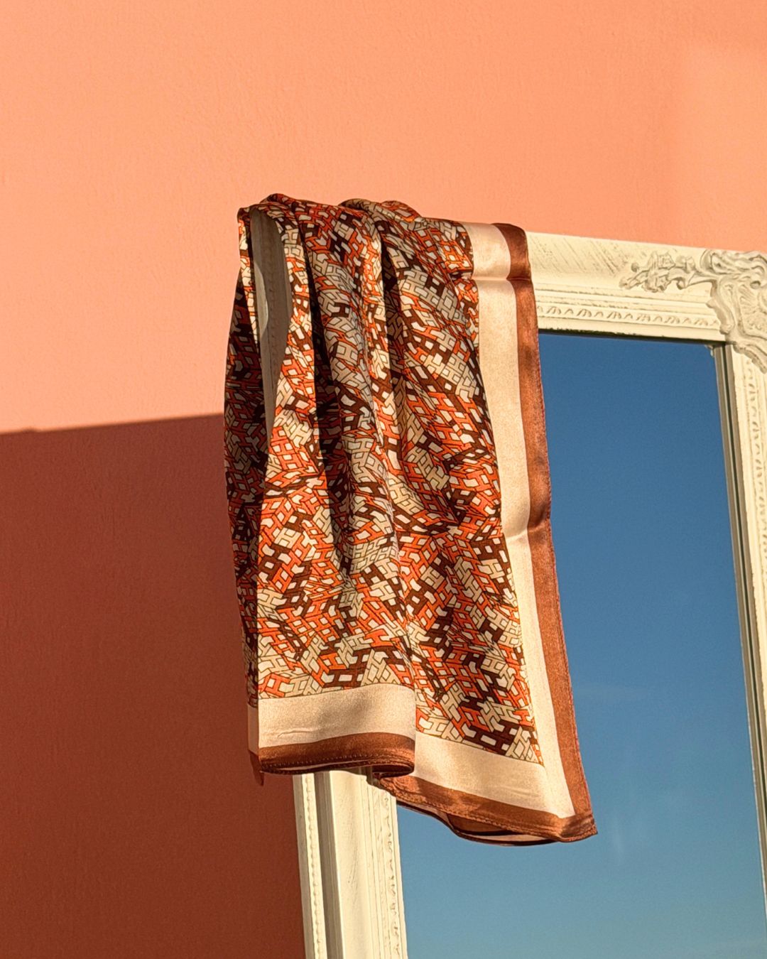 Silk Scarf | Orange Pattern | 68 CM