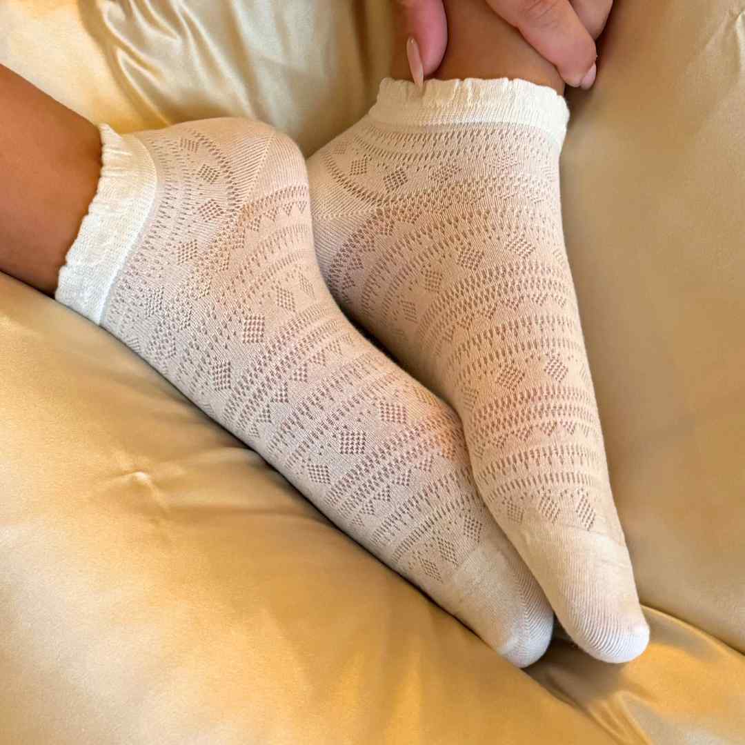 hvide silkestrømper