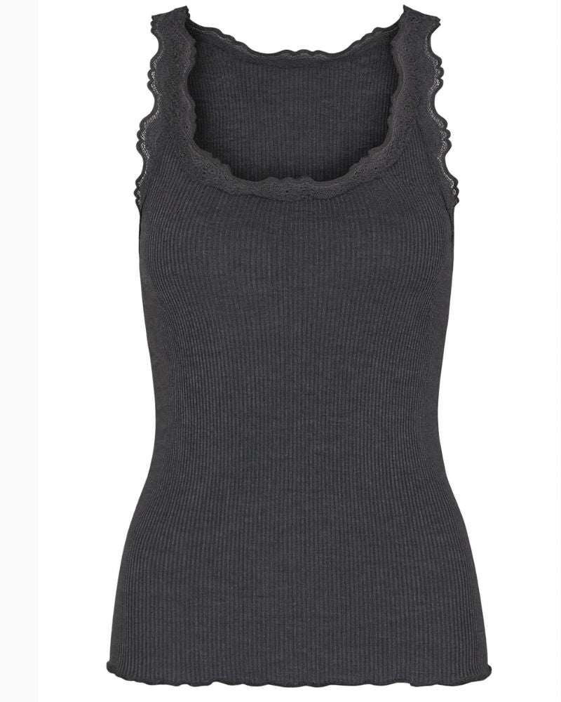 Silk top with lace