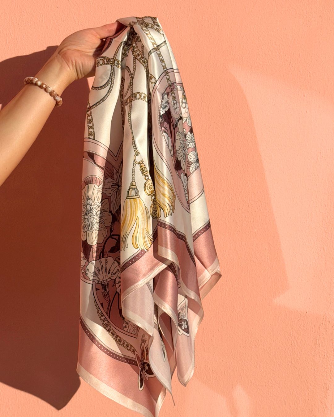 Seidenschal | Pink Bouquet | 90 CM