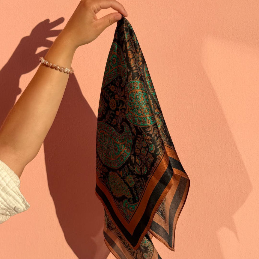 Silketørklæde | Bohemian Orange | 68 CM