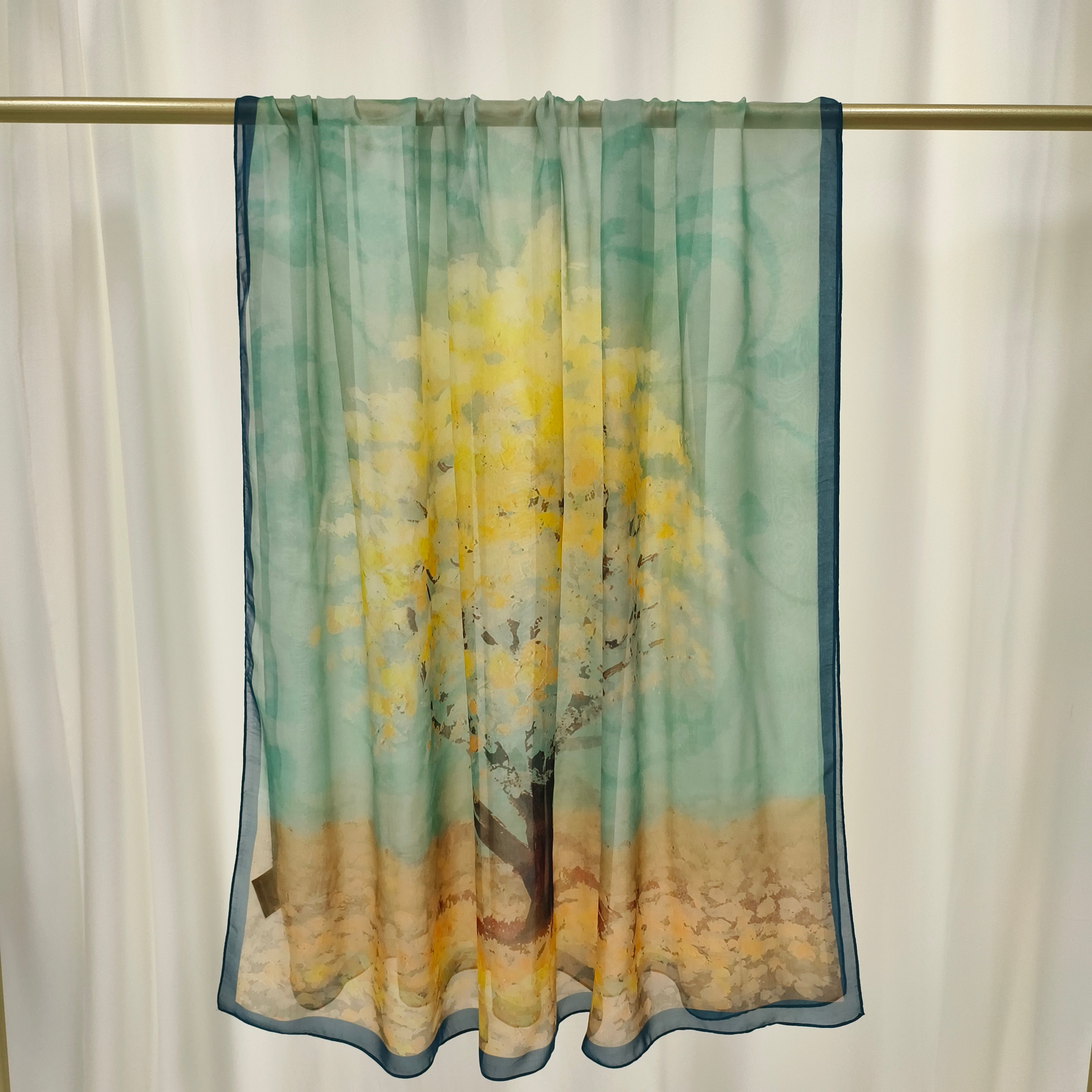 Italiensk Silketørklæde | Spring Tree | 110x180 cm