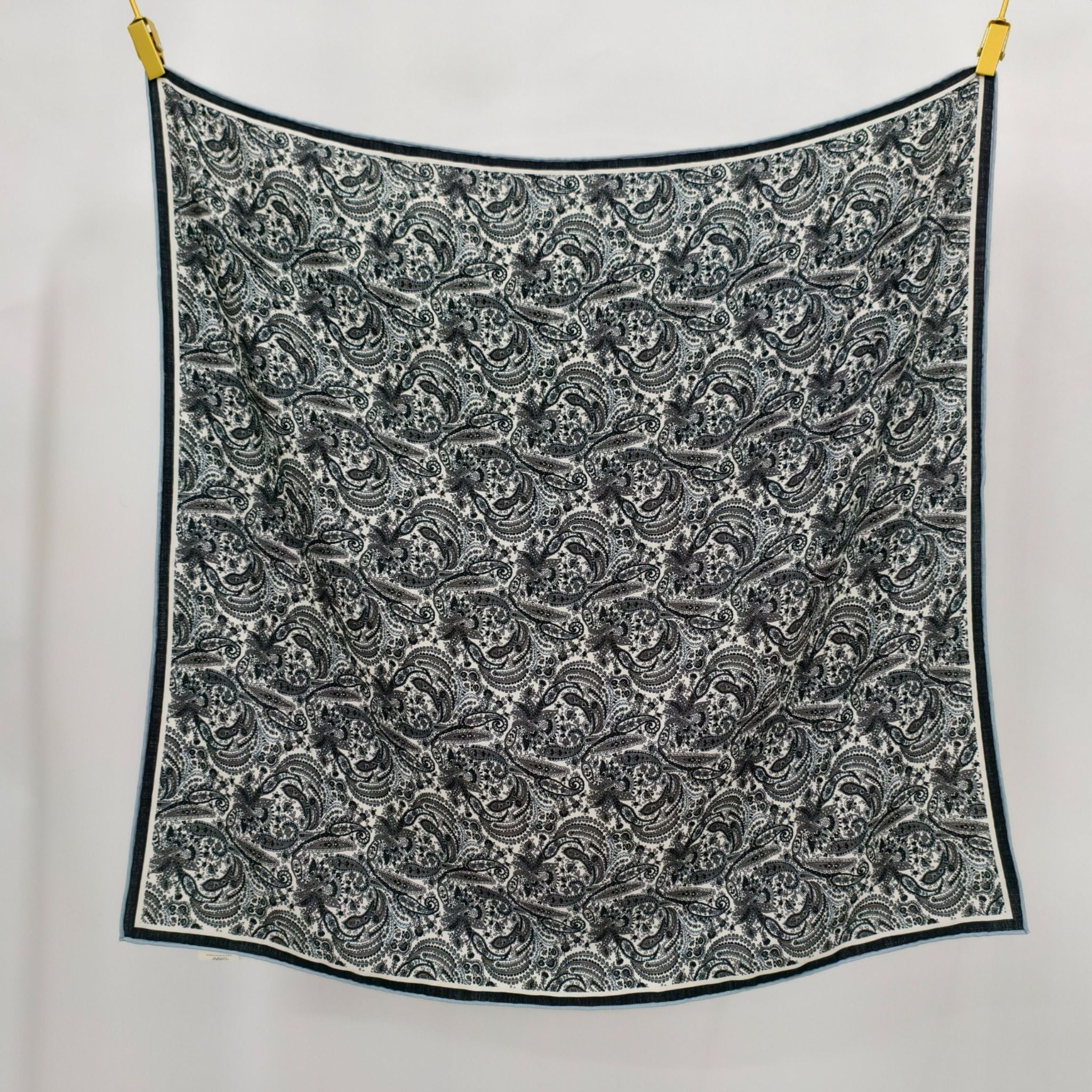 SilkWool Scarf – 70% Uld / 30% Mulberry Silke | Midnight Paisley
