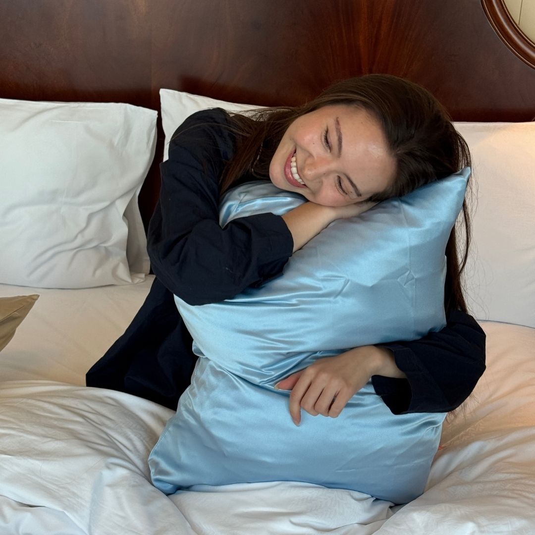 SILKE PUDEBETRÆK - BABY BLUE