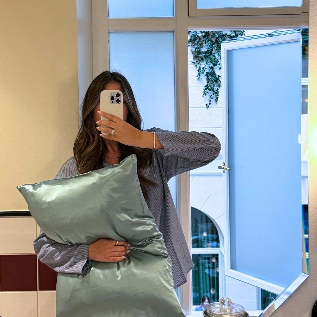 SILKE PUDEBETRÆK - OCEAN GREEN