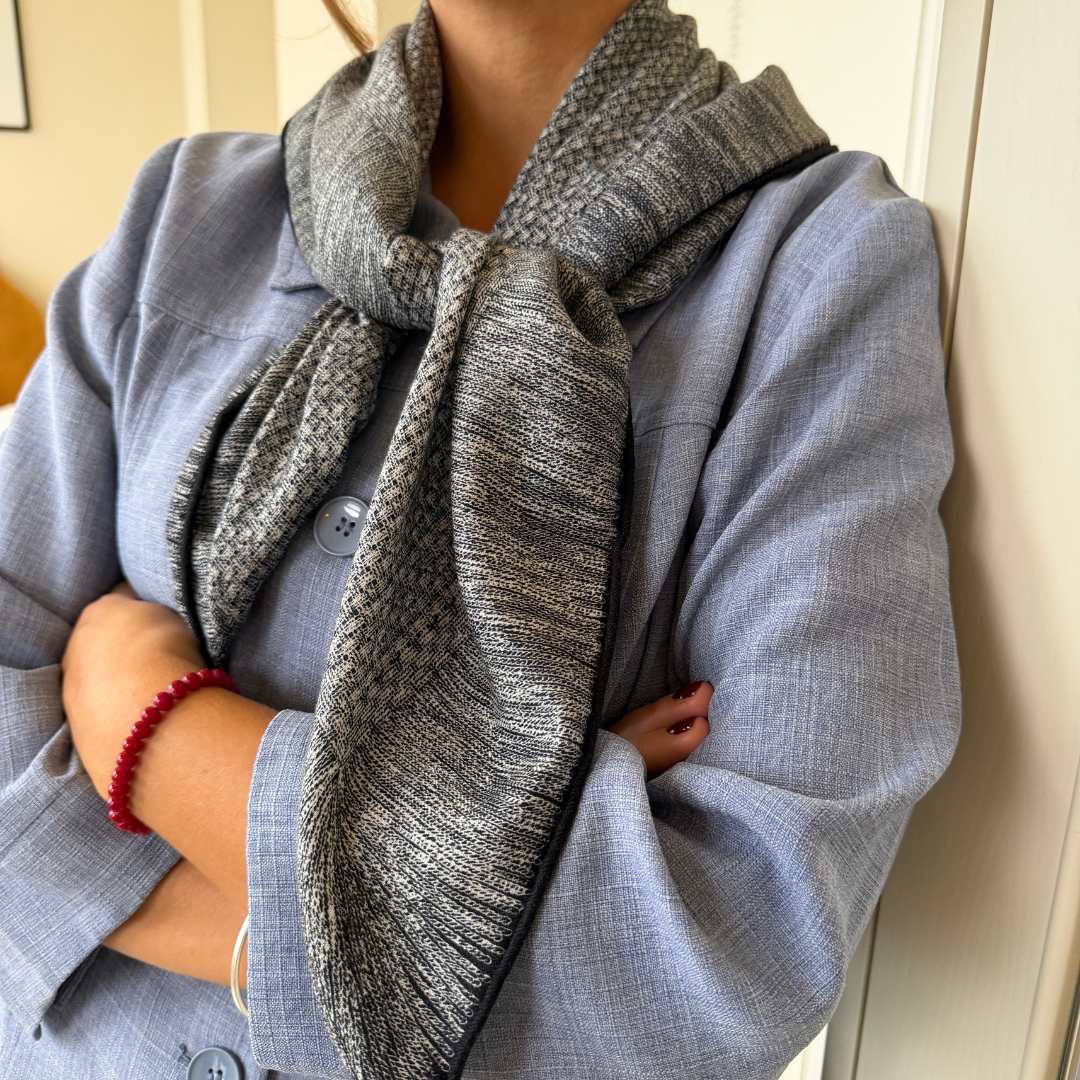SilkWool-sjal – 70% ull / 30% mullbärssilke | Nordic Grey