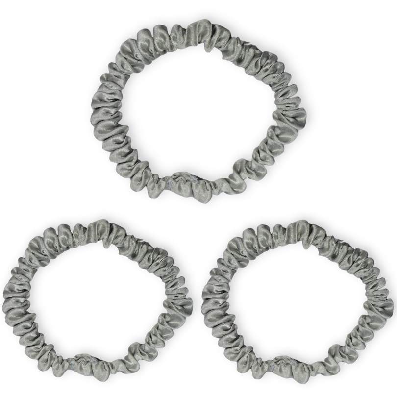 SILKE SCRUNCHIE MINI (3-pak)- SILVER