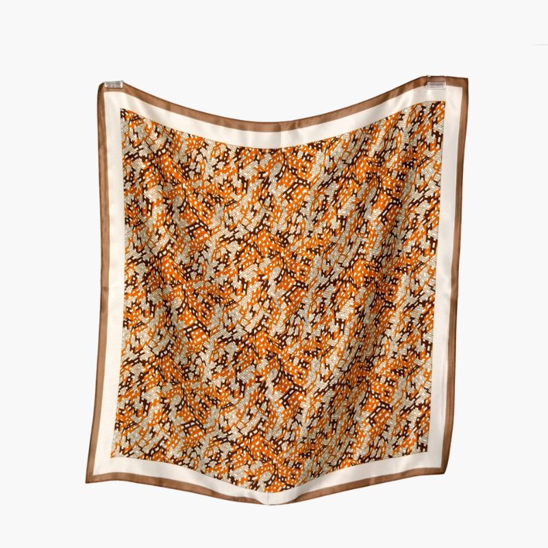 Silketørklæde | Orange Pattern | 68 CM