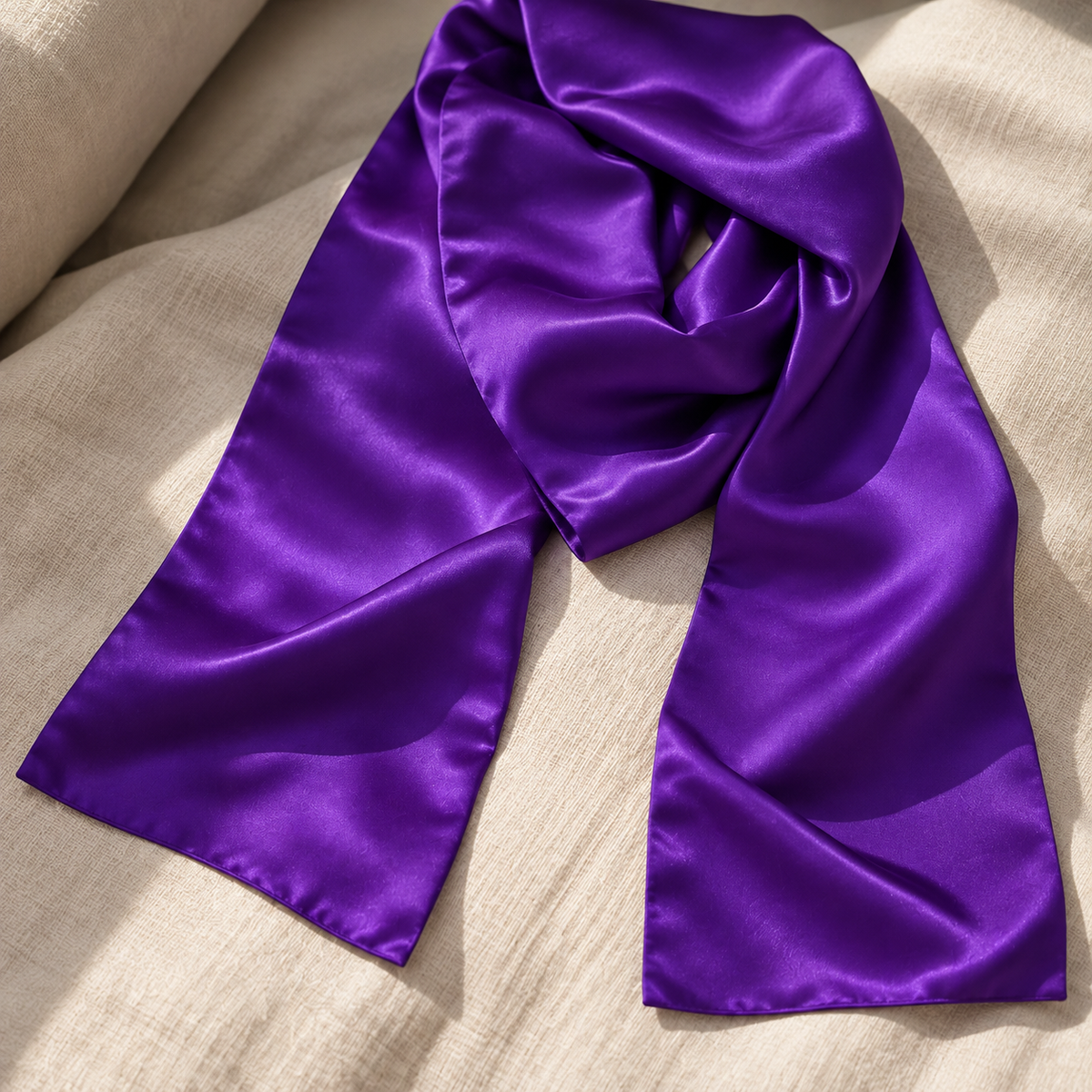 Signature Silk Scarf | Purple | 55x175 cm