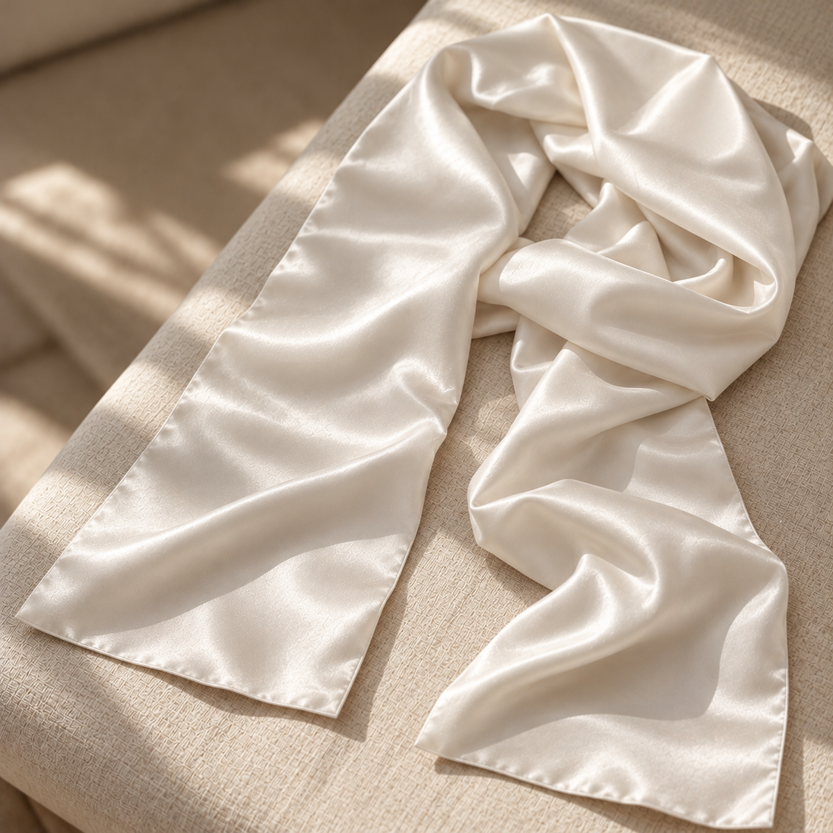 Signature-Seidentuch | Off White | 55x175 cm