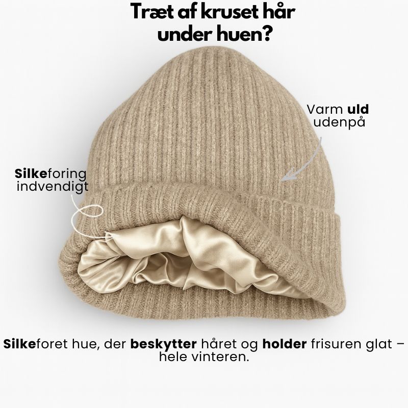 Silkefoeret hue i uld - Beige