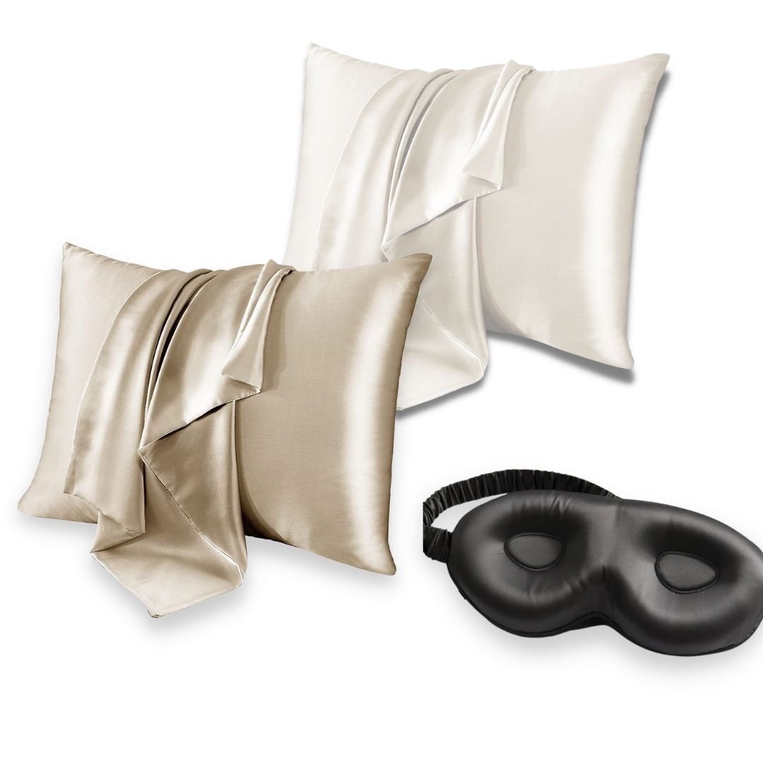 Silk Combo | 2x Pudebetræk & Luksus 3D Sovemaske