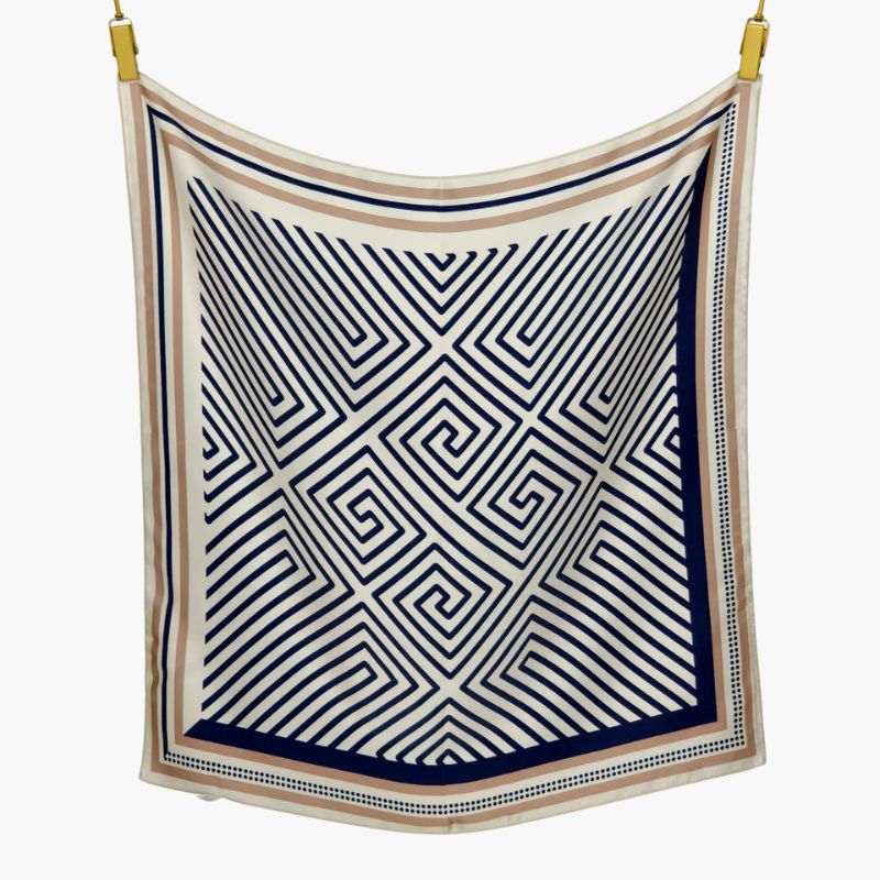 Silketørklæde - Blue Stripes | 68  CM