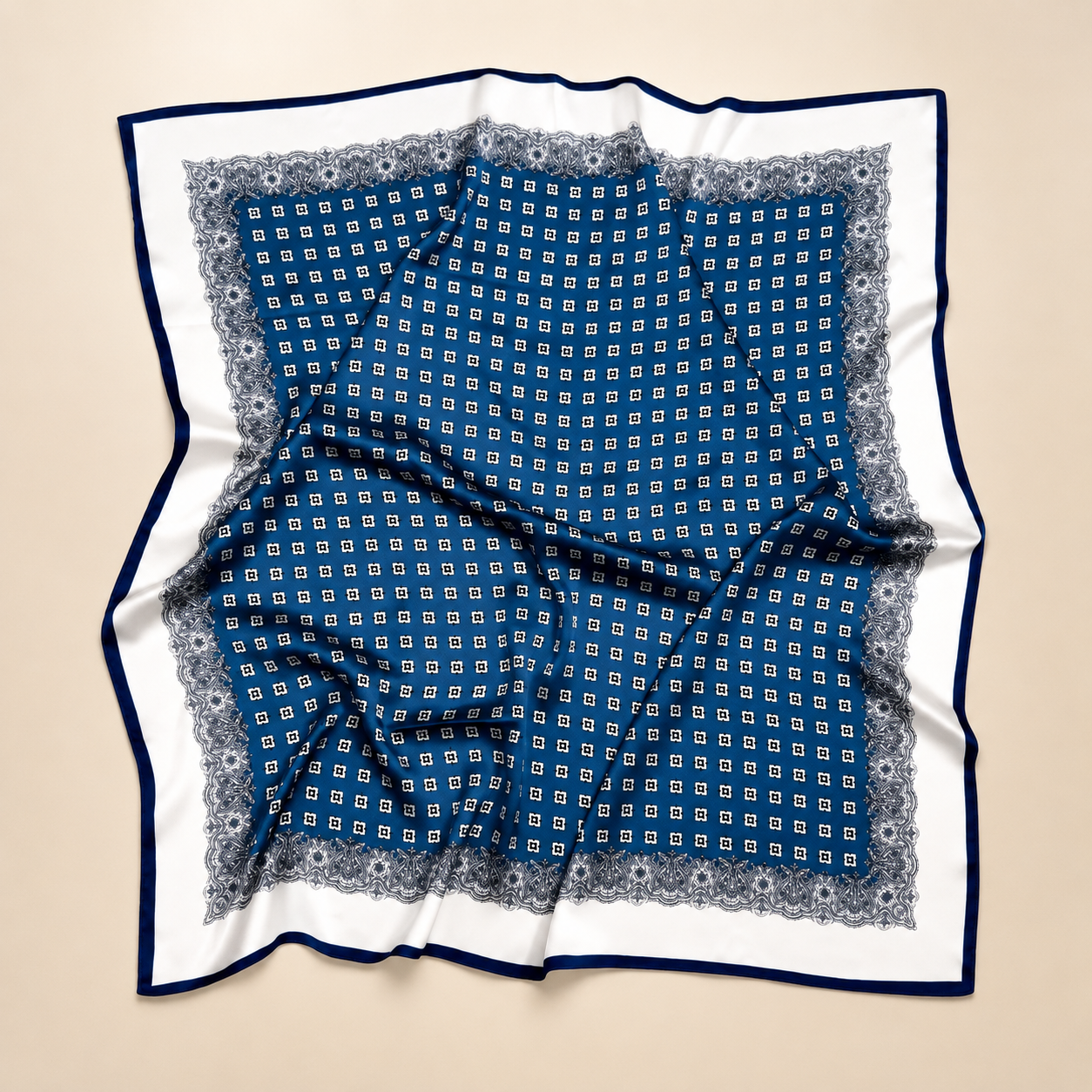 Silketørklæde | Navy Blue | 90 CM