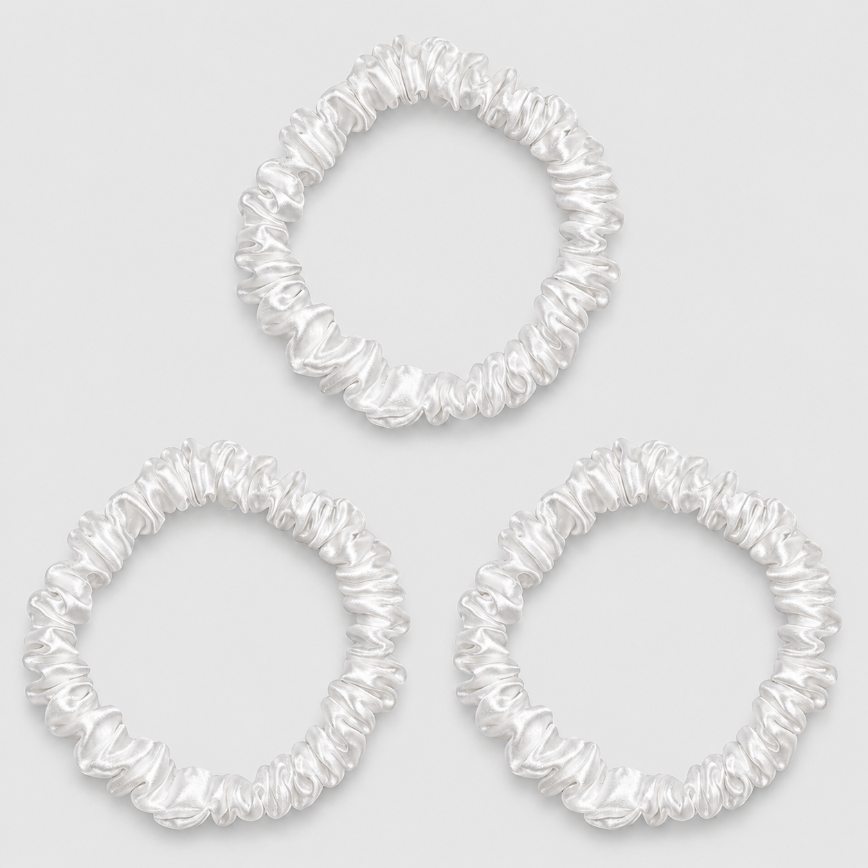 SILK SCRUNCHIE MINI (3er-Pack) - WEIß