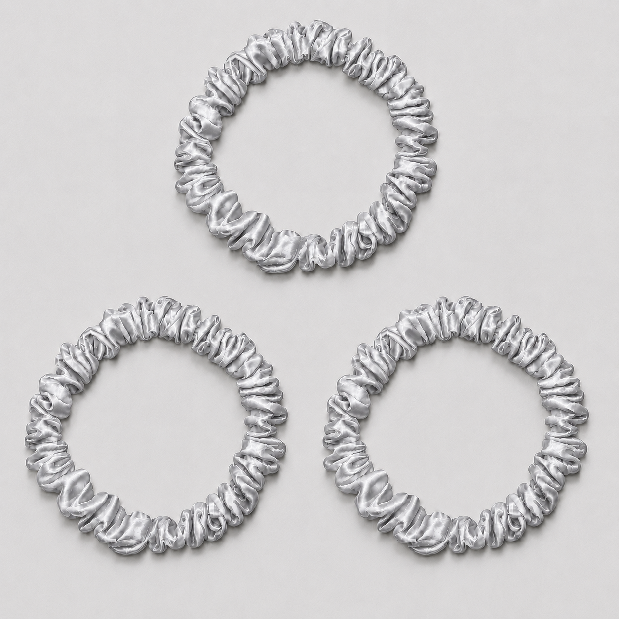 Silke Scrunchies Mini | 3-pak | Silver