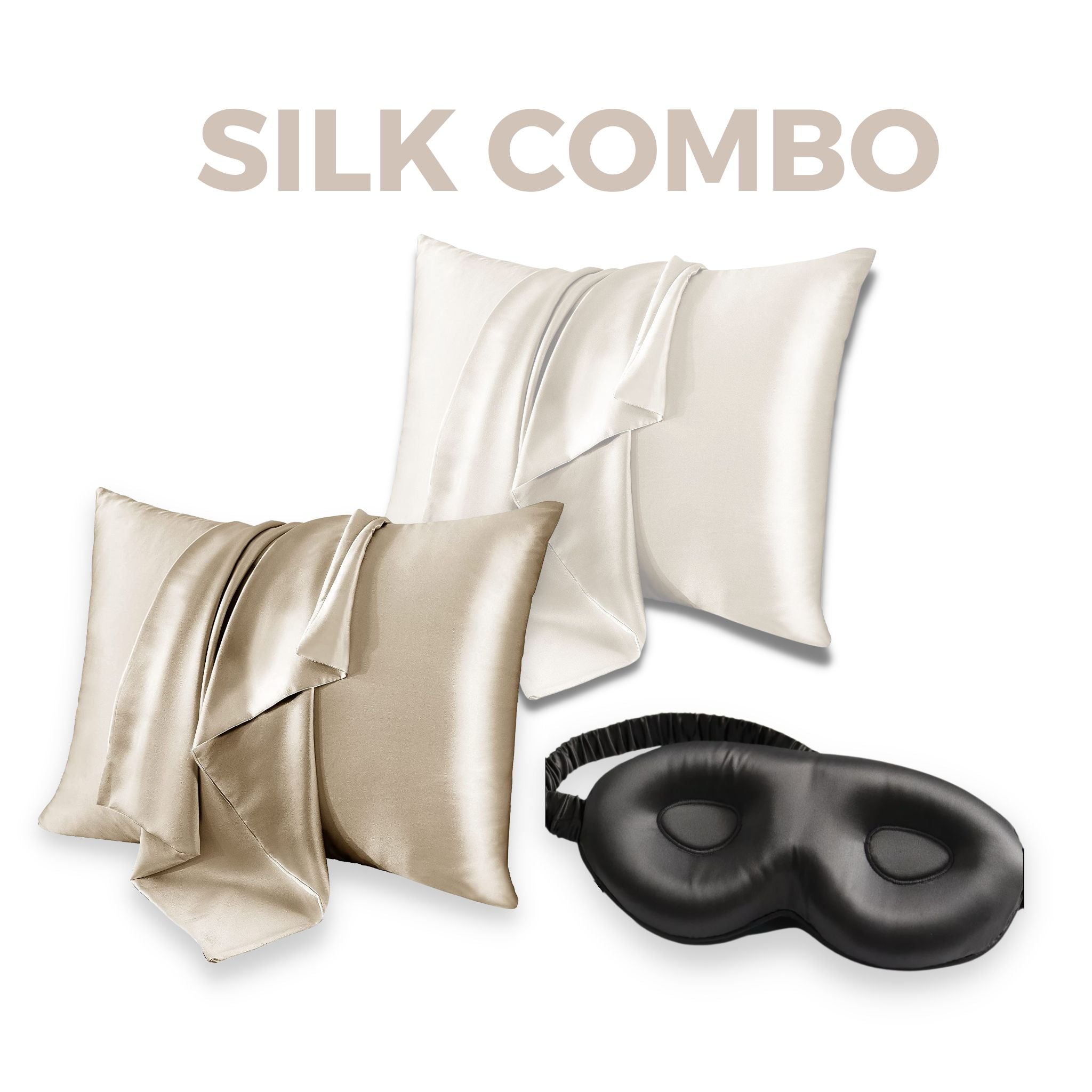 SILKE COMBO | 2x Pudebetræk & 3D Silke Sovemaske