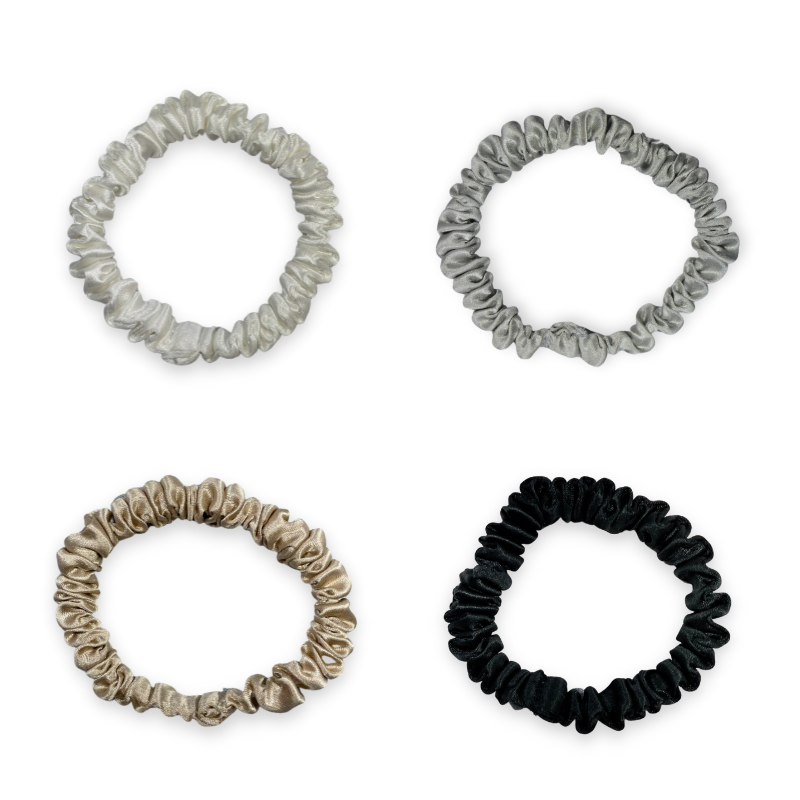 SILKE SCRUNCHIE MINI - (Pakke med 4) - Light