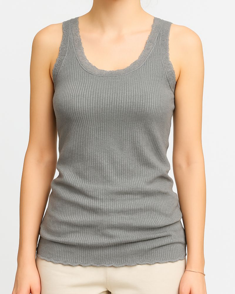 Silk top with lace