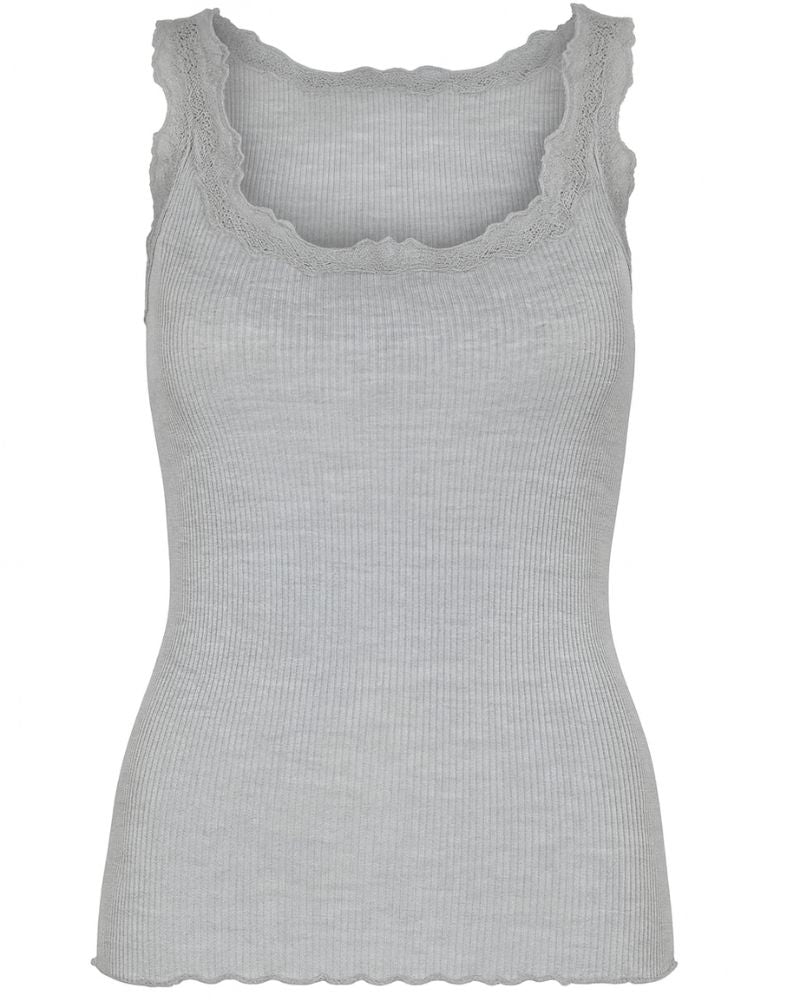 Silk top with lace
