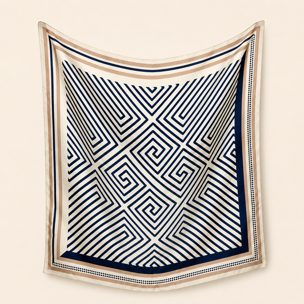 Silketørklæde - Blue Stripes | 68 CM