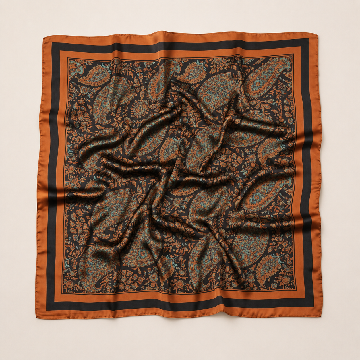 Silketørklæde | Bohemian Orange | 68 CM