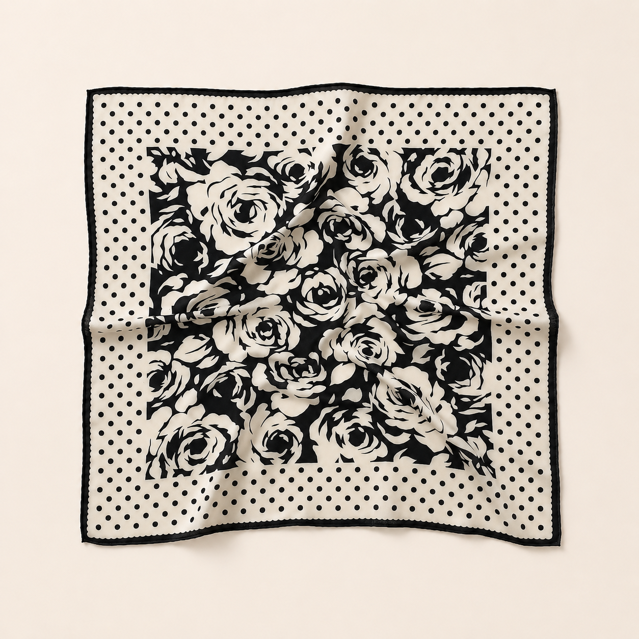 SilkWool Scarf – 70% Uld / 30% Mulberry Silke | Noir Bloom