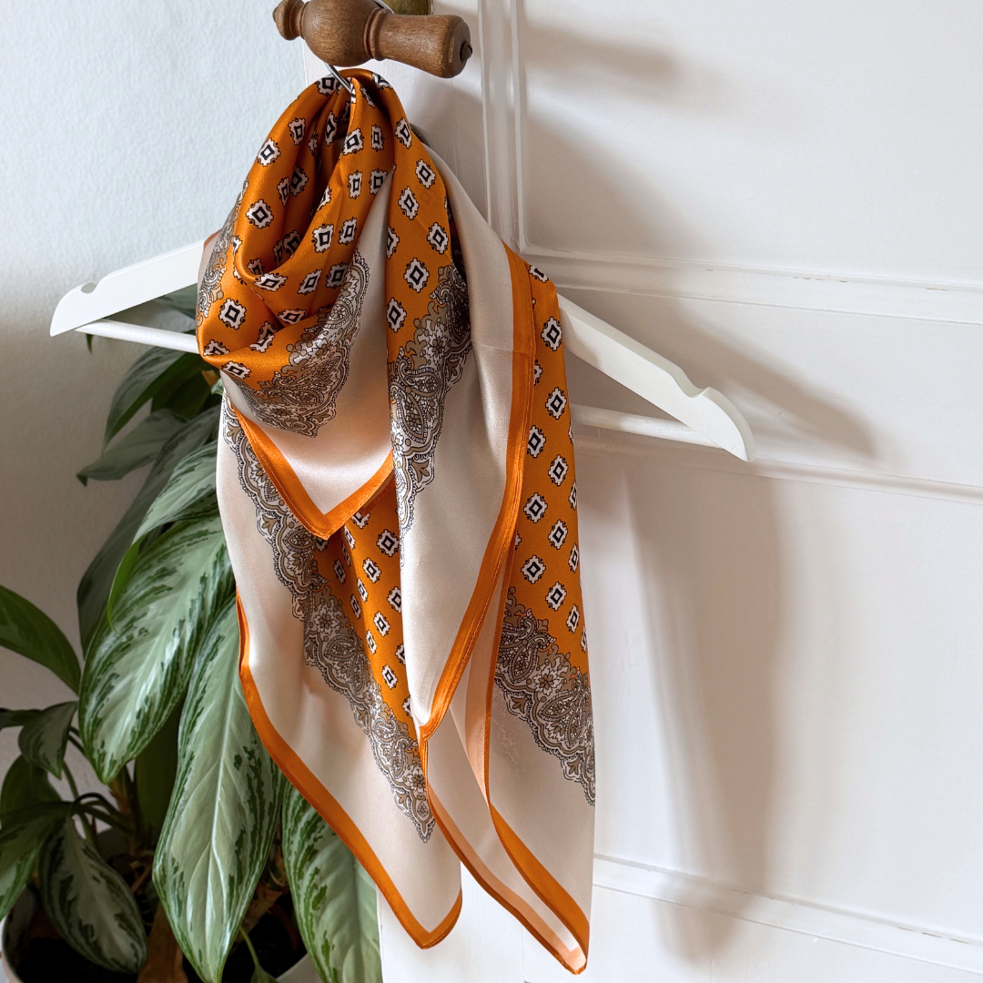 Silketørklæde | Sunrise Orange | 90 CM
