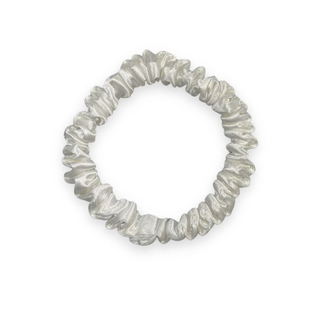 SILKE SCRUNCHIE MINI (3-pak) - HVID