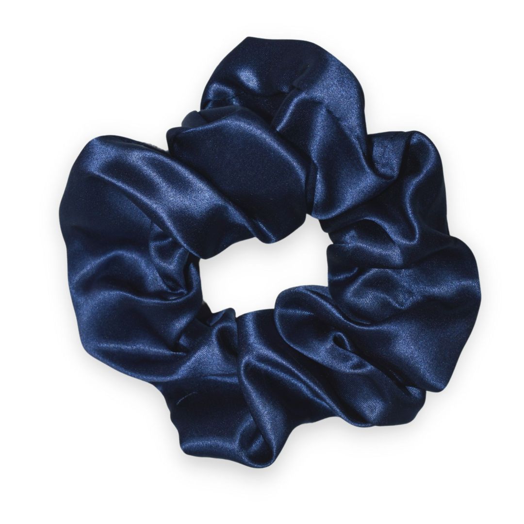 SILK SCRUNCHIE BIG - NAVY BLUE