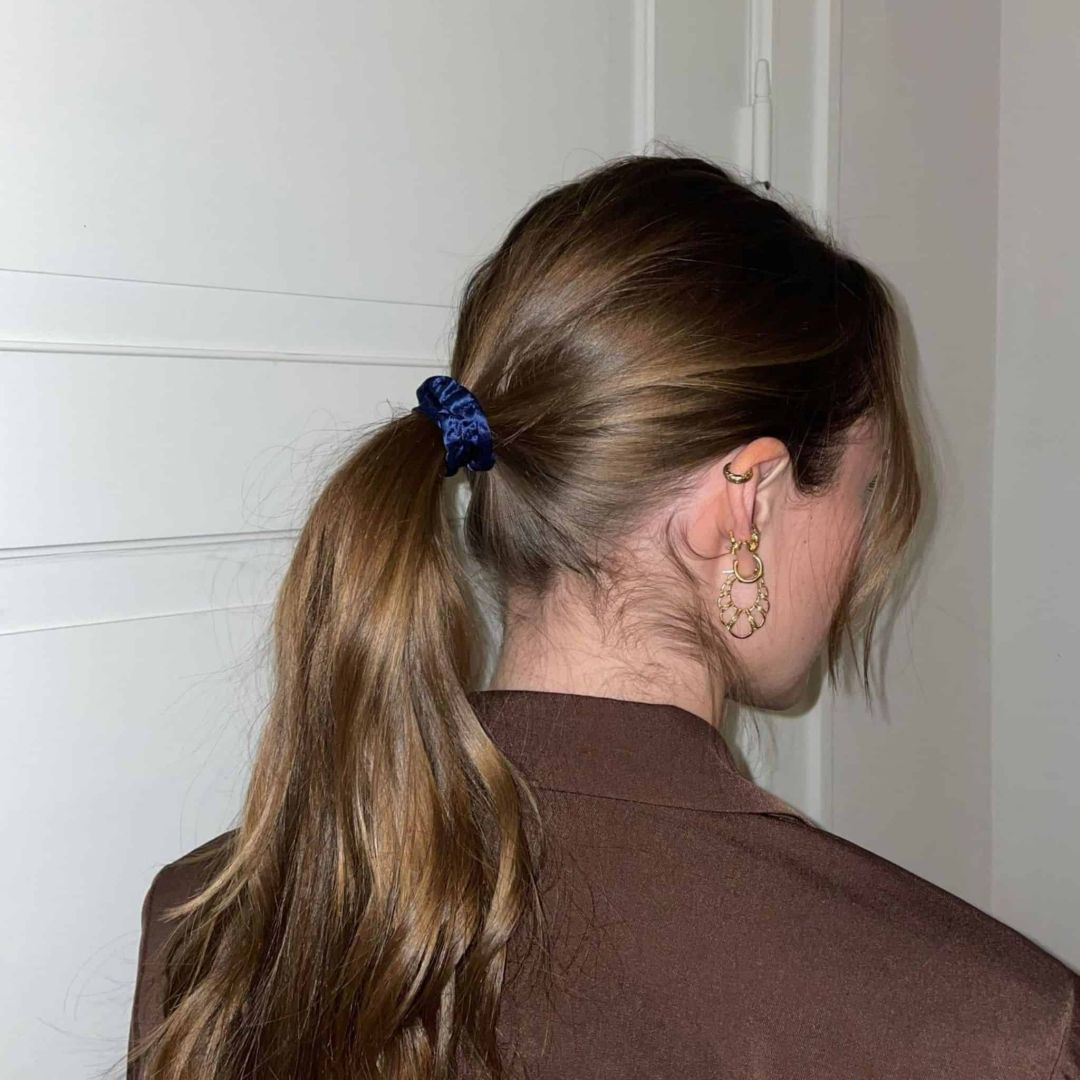 SILKE SCRUNCHIE MINI (3-pak)- NAVY BLÅ