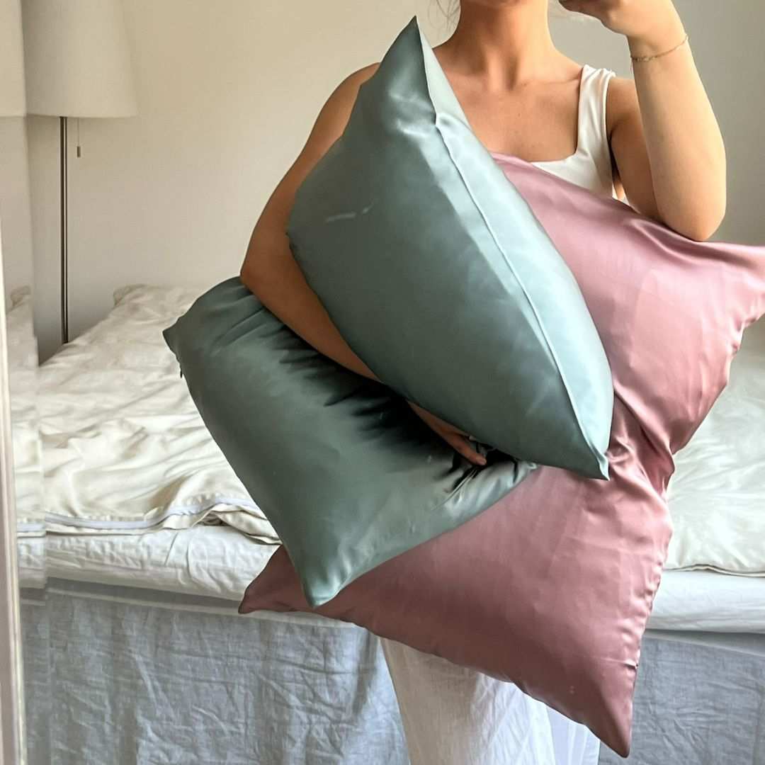 3-Pack | SILK PILLOWCASES | Choose your own color
